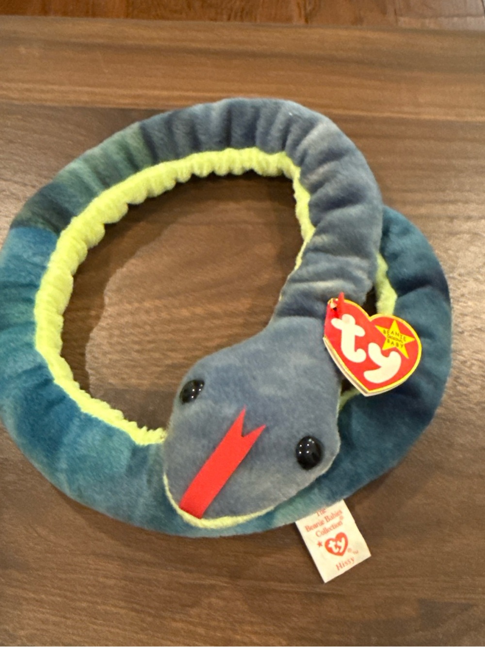 Vintage Ty Beanie Baby Hissy Snake With Tags 1997